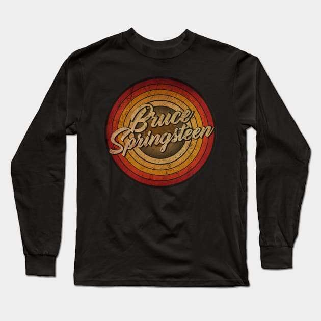 arjunthemaniac,circle retro faded Bruce Springsteen Long Sleeve T-Shirt by arjunthemaniac